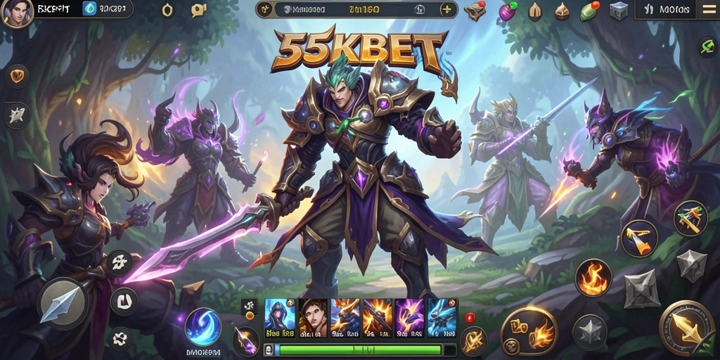 Tampilan seru gameplay 55KBET yang menyoroti aksi MMORPG.
