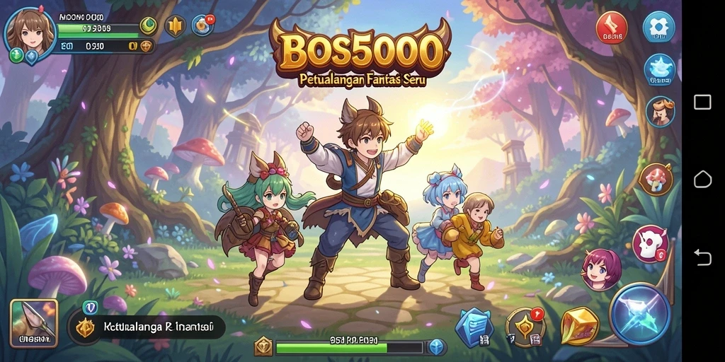 Gameplay <strong>BOS5000</strong> yang menarik dengan karakter Anime yang berwarna-warni.
