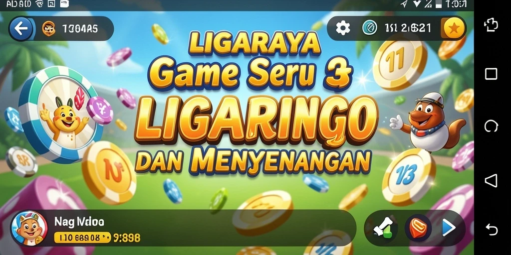 Tampilan gameplay seru di LIGARAYA dengan fitur Bingo yang menantang.