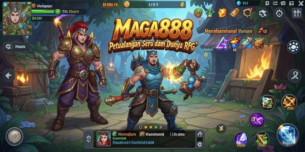 Tampilan gameplay RPG MAGA888 yang menakjubkan dan seru.