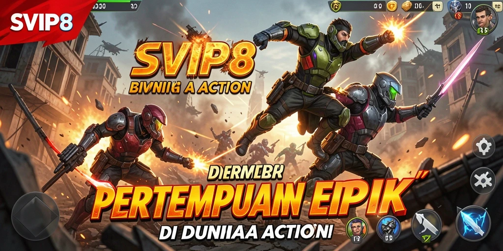 Tampilan gameplay mendebarkan di SVIP8 saat bertempur.