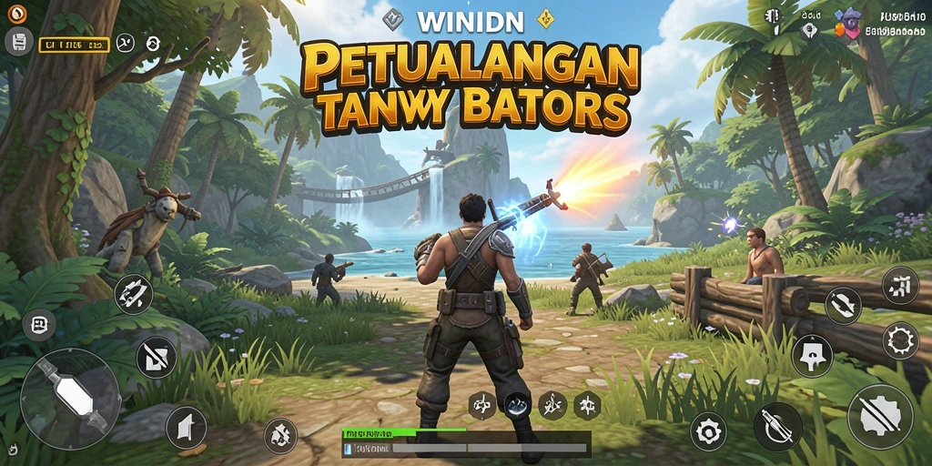 Screenshot gameplay WINIDN yang menunjukkan eksplorasi dunia terbuka.